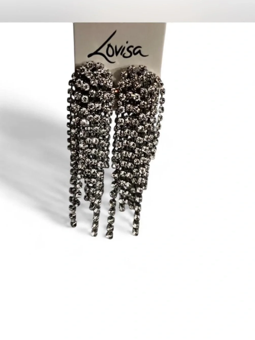 Lovisa Crystal Fringe Drop Earrings - Silver